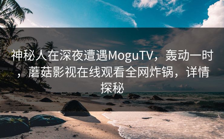 神秘人在深夜遭遇MoguTV，轰动一时，蘑菇影视在线观看全网炸锅，详情探秘