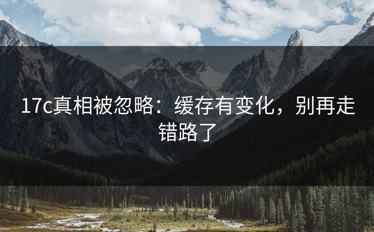 17c真相被忽略：缓存有变化，别再走错路了